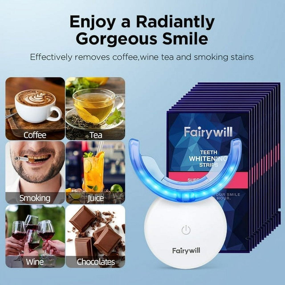 Teeth Whitening Kit with LED Light and Rechargeable Case